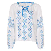 ABBA Anni-Frid Synni Lyngstad White Blue Rhombus Shirt Retro Outfits Cosplay Costume